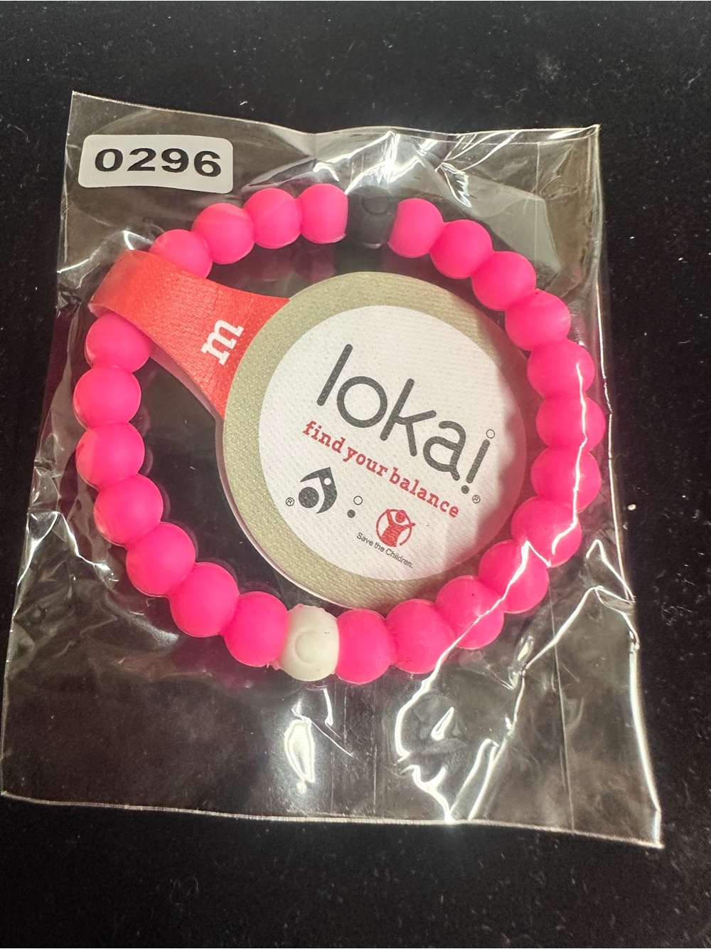 Lokai Kids Pink Silicone Beaded Bracelet with White Accent